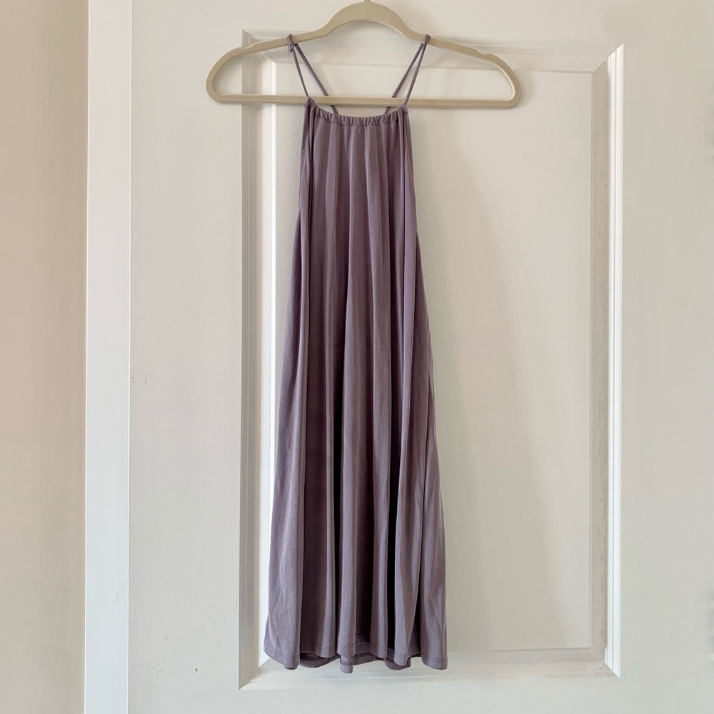 Purple Gray Halter Dress